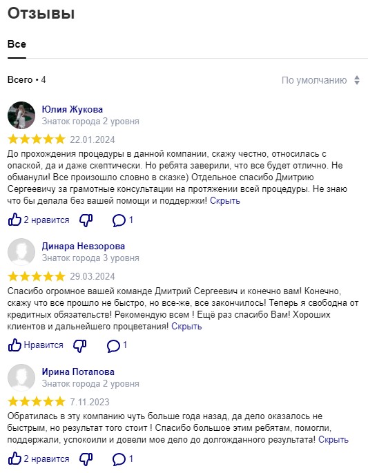 Отзывы о компании БАНКРОТ PRO